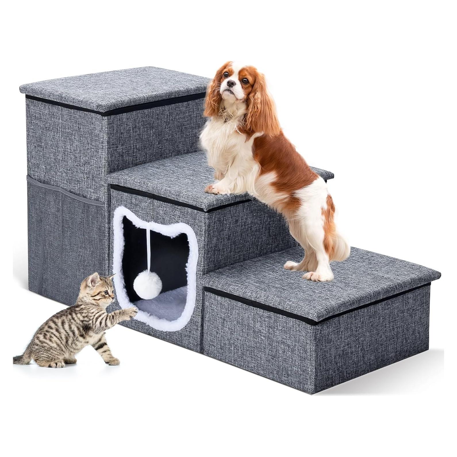 Escaleras para Perros Bilibara 3 Pasos Plegables con Almacenamiento