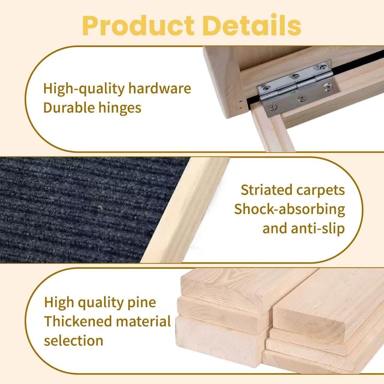 Rampa Plegable para Mascotas Genérico Madera Ajustable 40/28 cm