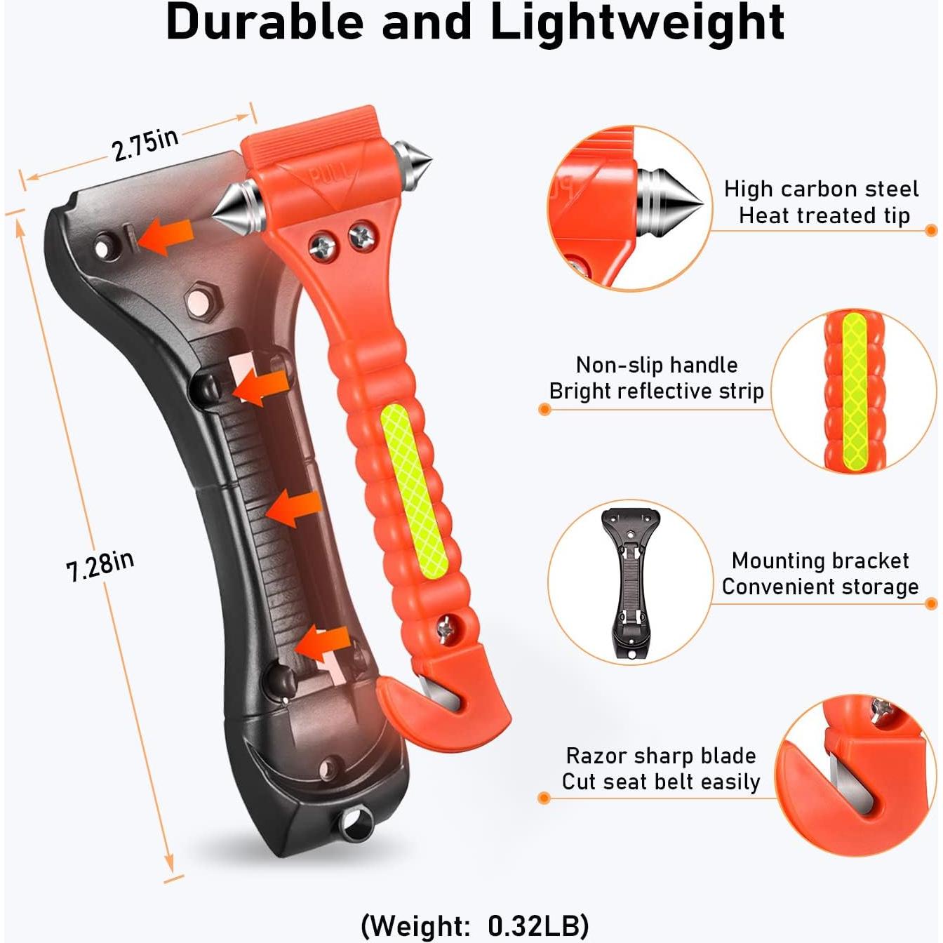 Martillo de Seguridad para Automóvil KLSKKJ 4 Pack - Escape Emergencia