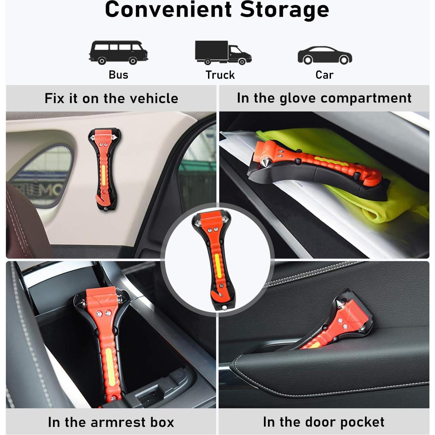 Martillo de Seguridad para Automóvil KLSKKJ 4 Pack - Escape Emergencia