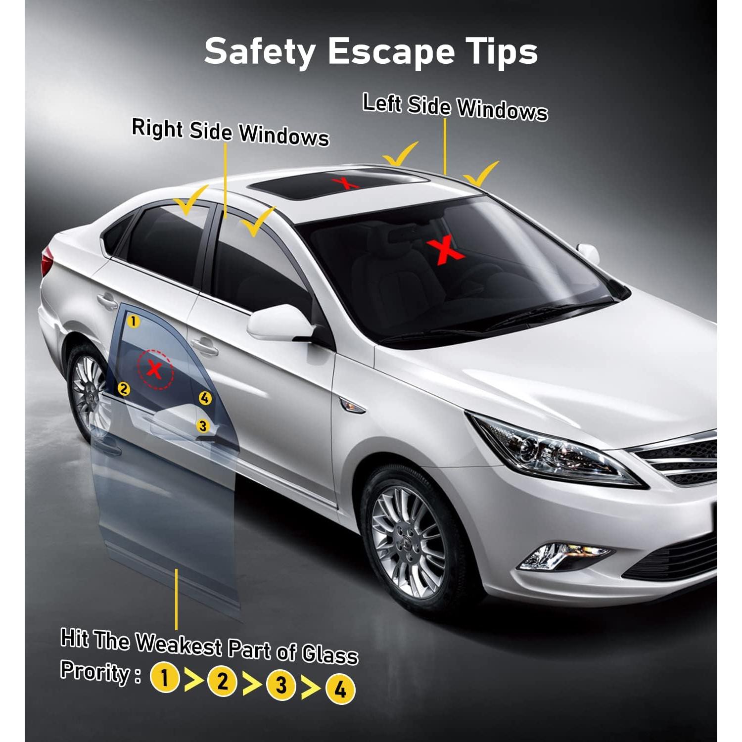 Martillo de Seguridad para Automóvil KLSKKJ 4 Pack - Escape Emergencia