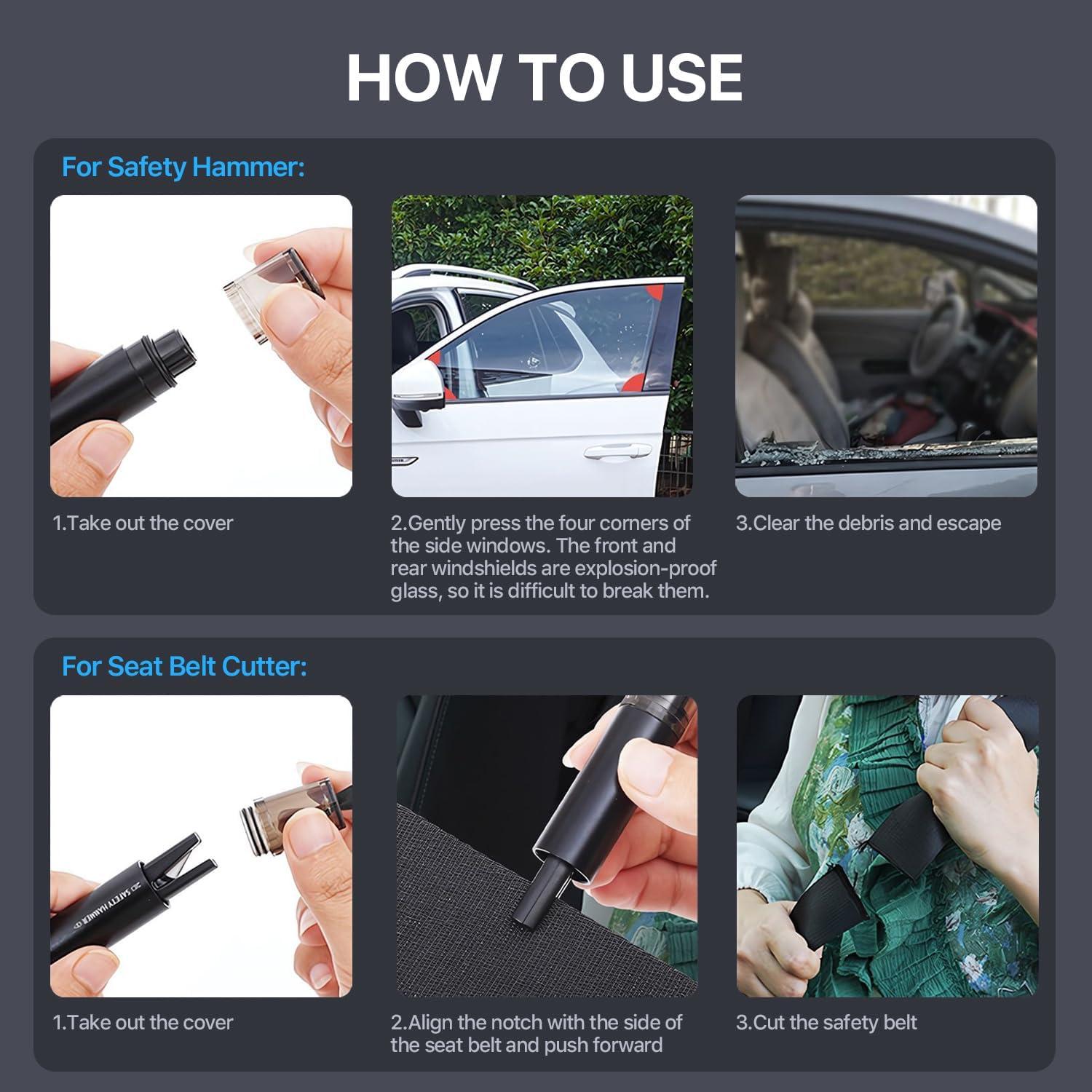 Martillo de Seguridad VisionSync CA005 2 en 1 Cortador y Rompedor