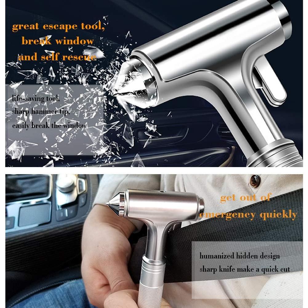 Martillo de Seguridad Todo Metal Serjur 3 en 1 para Automóvil