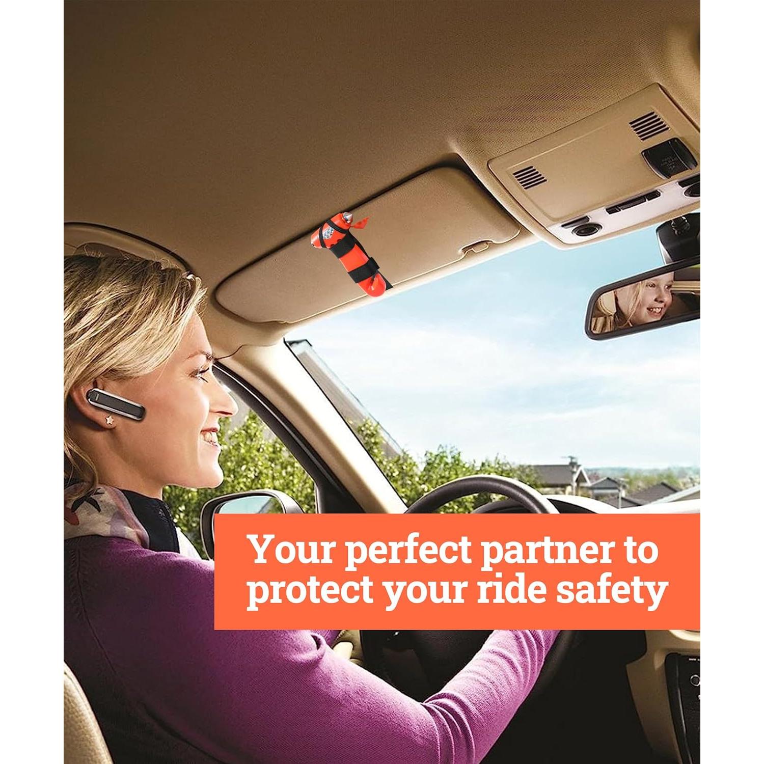 Martillo de Seguridad Zlirfy 3 en 1 para Automóvil Naranja