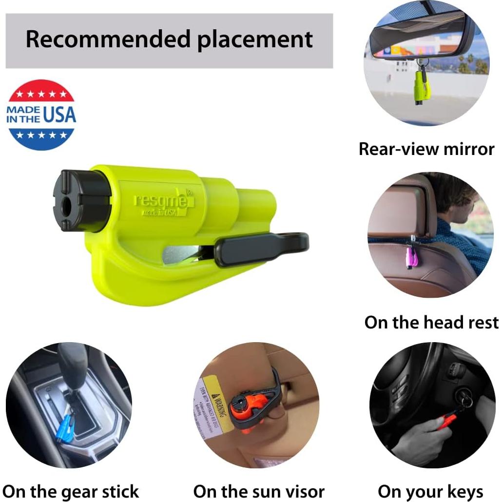 Herramienta de Escape Resqme 2-en-1 para Coche - Cortador y Rompedor