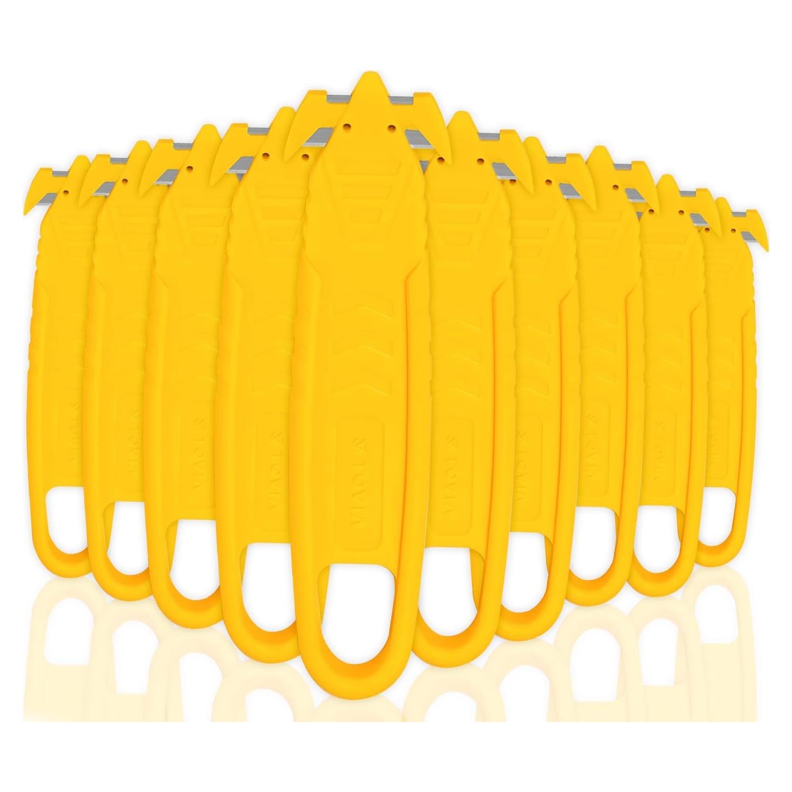 Cortador de Caja de Seguridad T TOVIA - 10 Pcs Amarillo