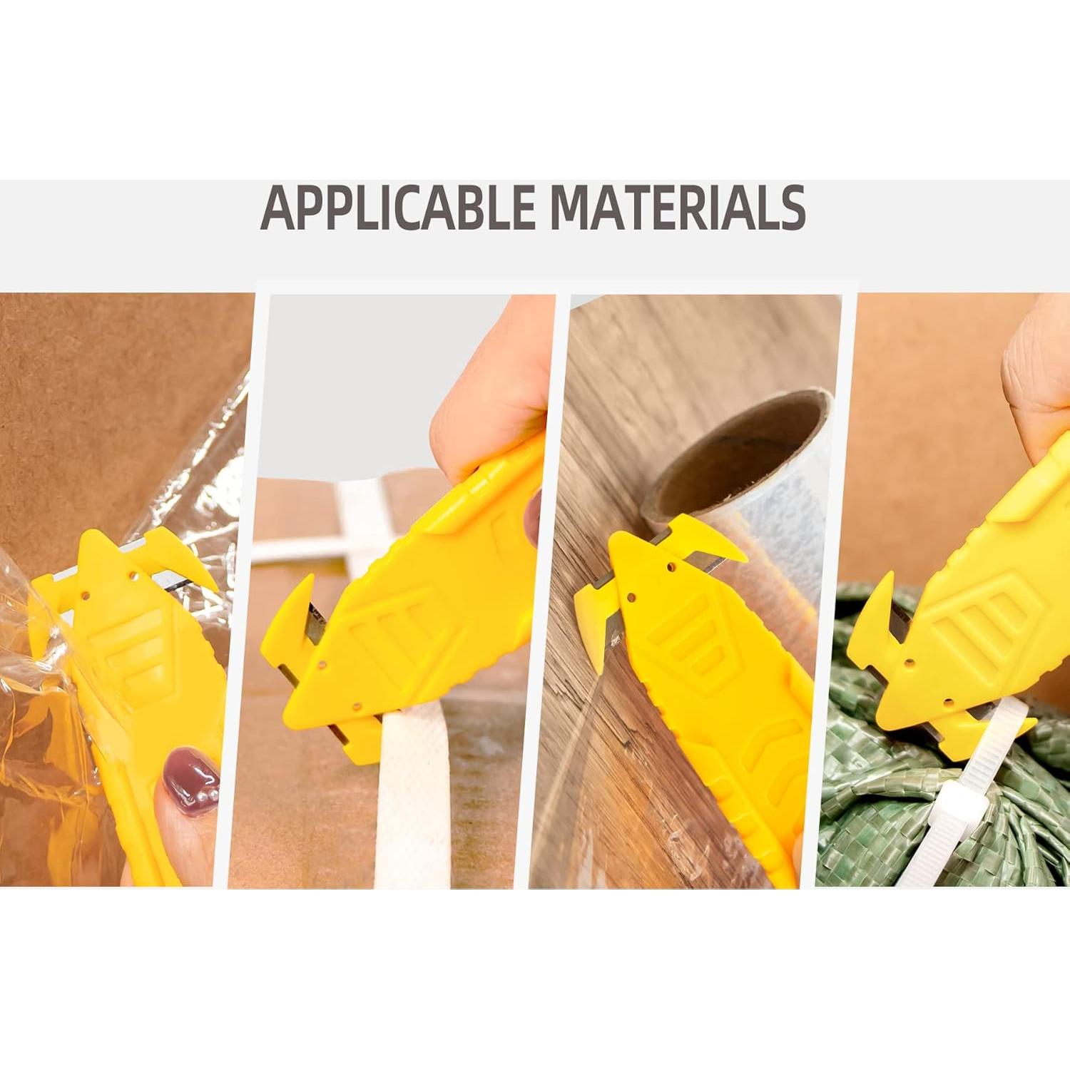 Cortador de Caja de Seguridad T TOVIA - 10 Pcs Amarillo