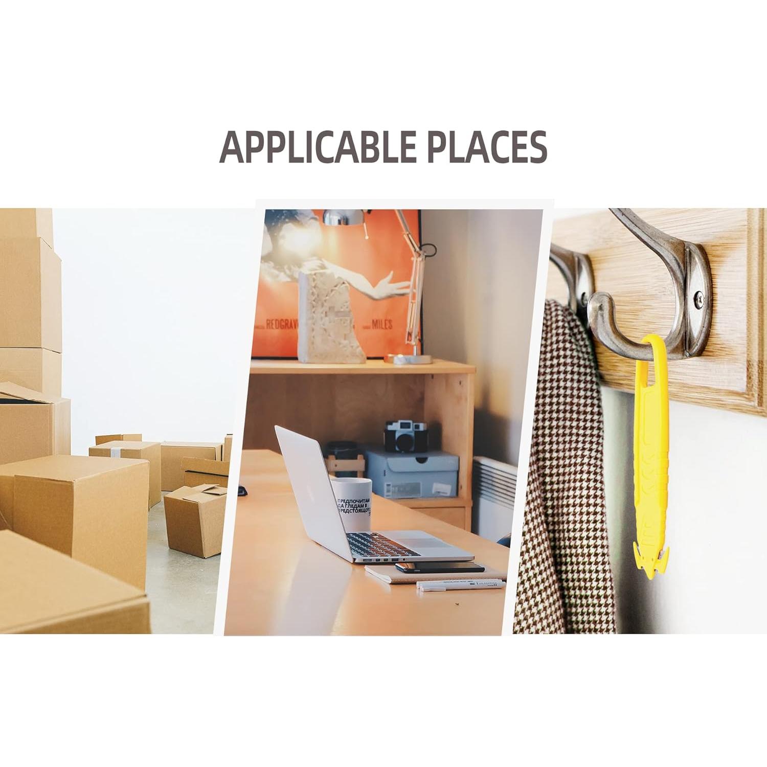 Cortador de Caja de Seguridad T TOVIA - 10 Pcs Amarillo