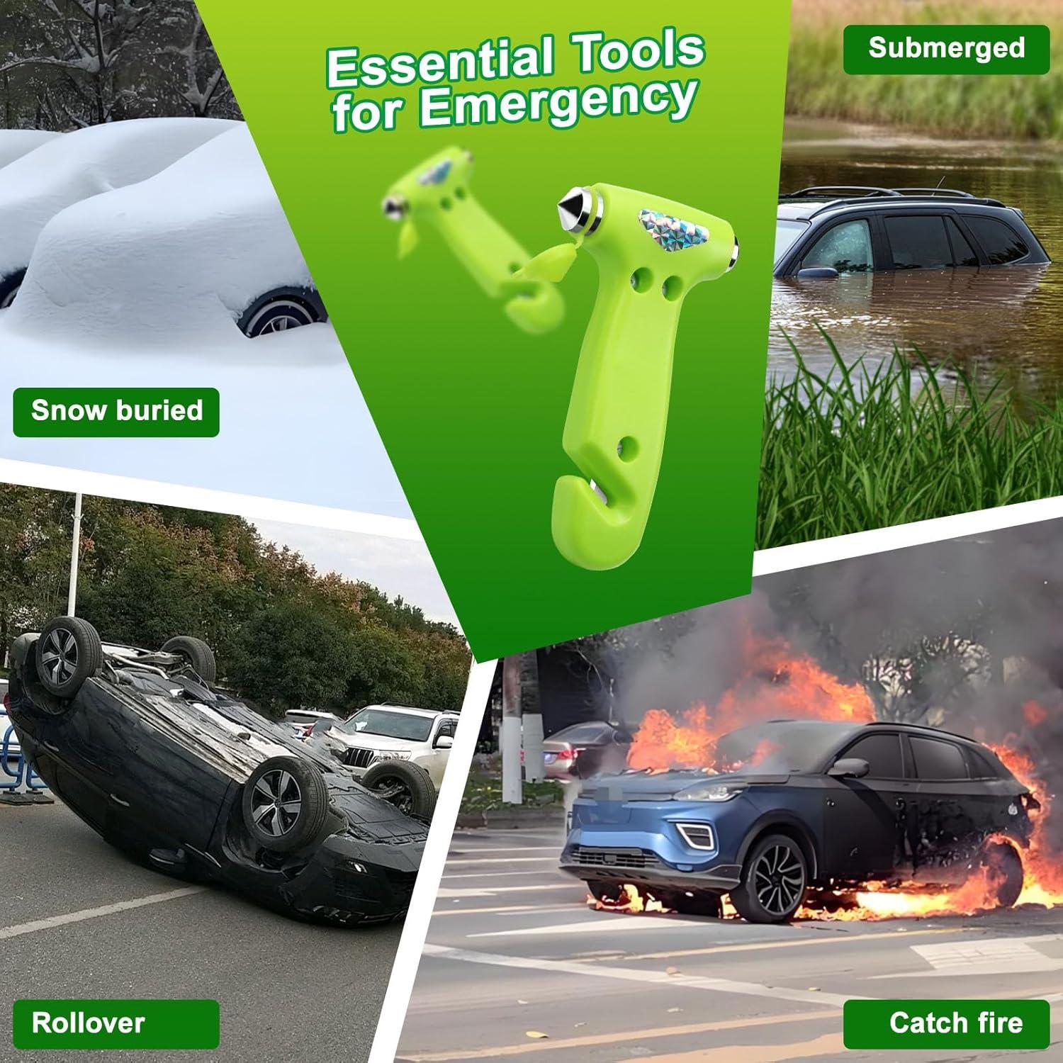 Rompeventanas de coche WONDER POINT - Kit de emergencia 2 paquetes