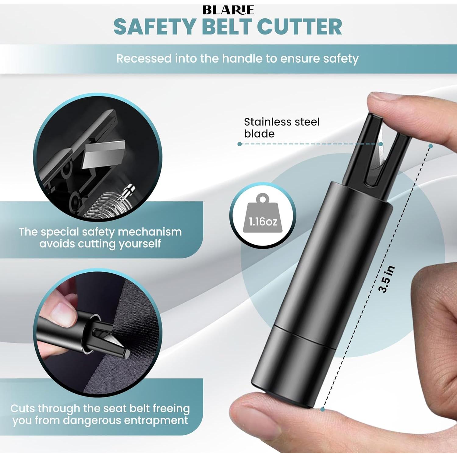 Martillo de Seguridad 2 en 1 Blarie - Rompedor de Ventanas y Cortador de Cinturón