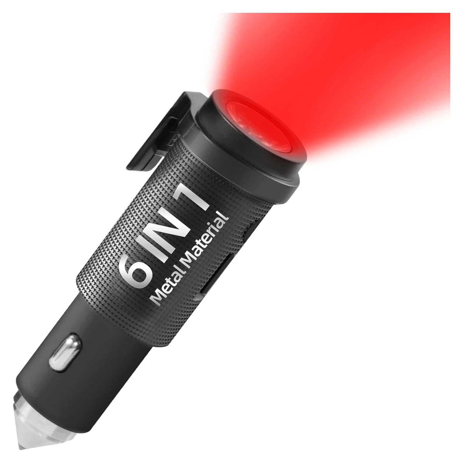 Herramienta de Emergencia 6 en 1 CINTHIA: Rompe Ventanas y Cargador USB