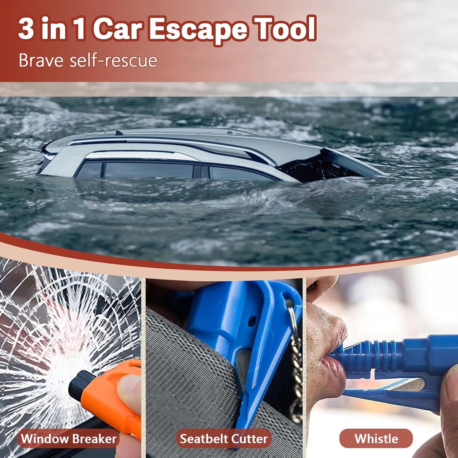 Herramienta de Escape de Emergencia CARFIB 3-en-1 Rompeventanas