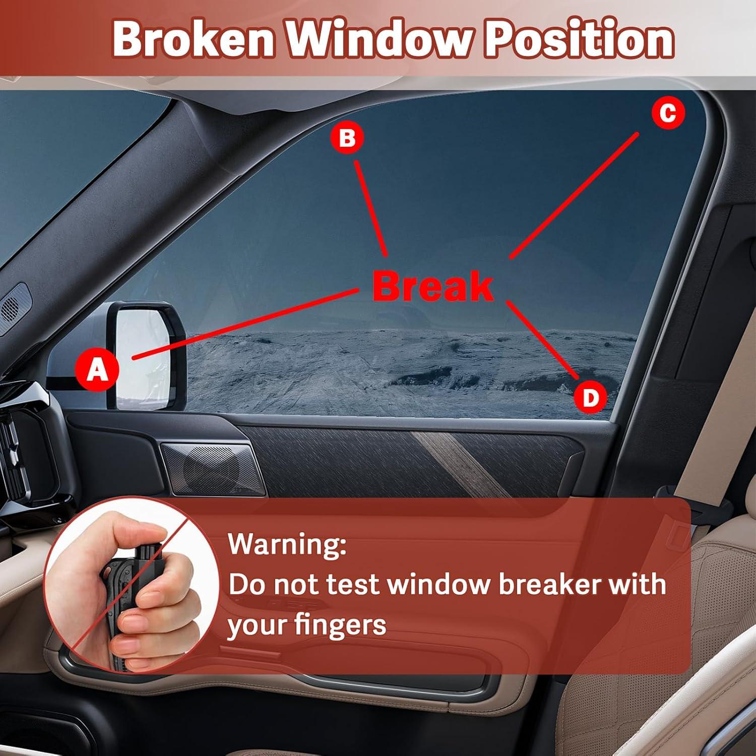 Herramienta de Escape de Emergencia CARFIB 3-en-1 Rompeventanas