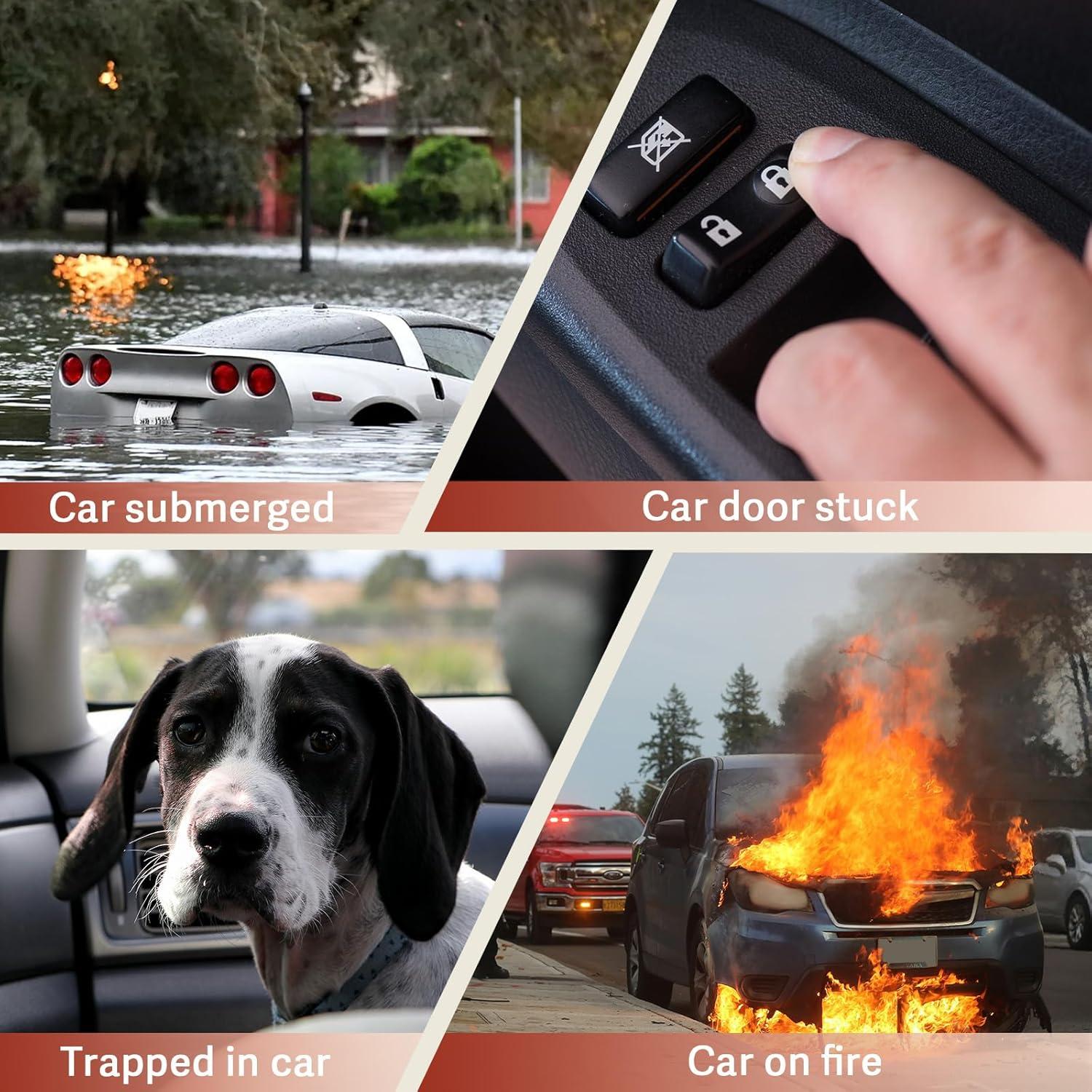 Herramienta de Escape de Emergencia CARFIB 3-en-1 Rompeventanas