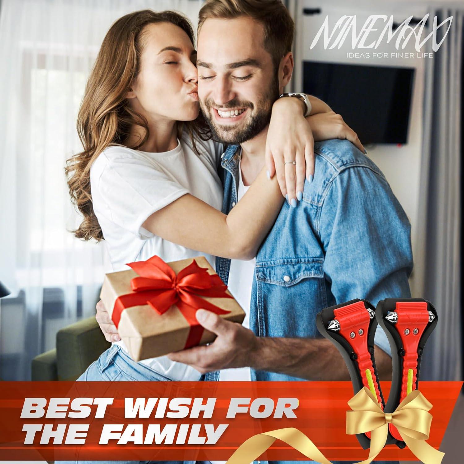 Martillo de Seguridad NINEMAX para Coche - 2 Piezas, Cortador de Cinturón