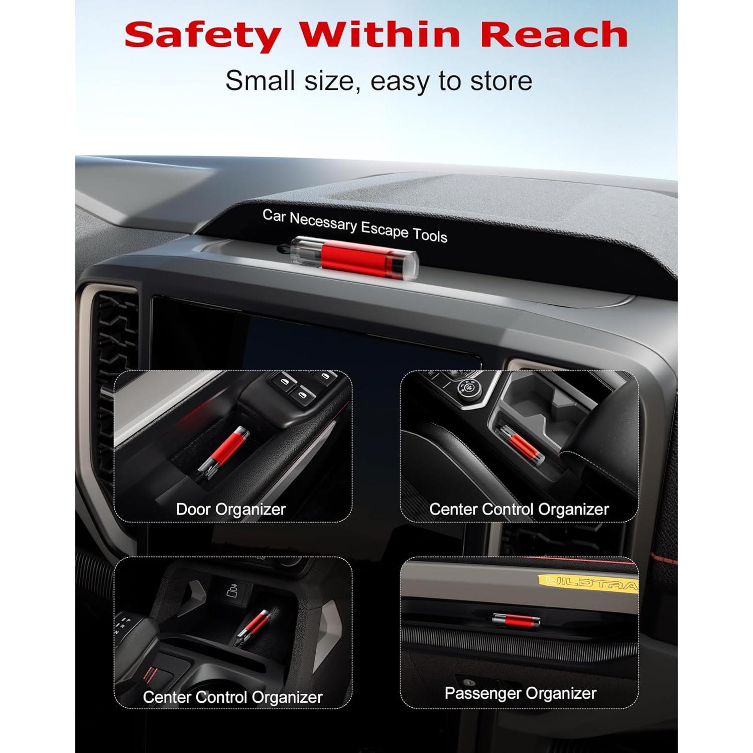 Rompedor de Ventanas y Cortador de Cinturón DooGooCoo Rojo