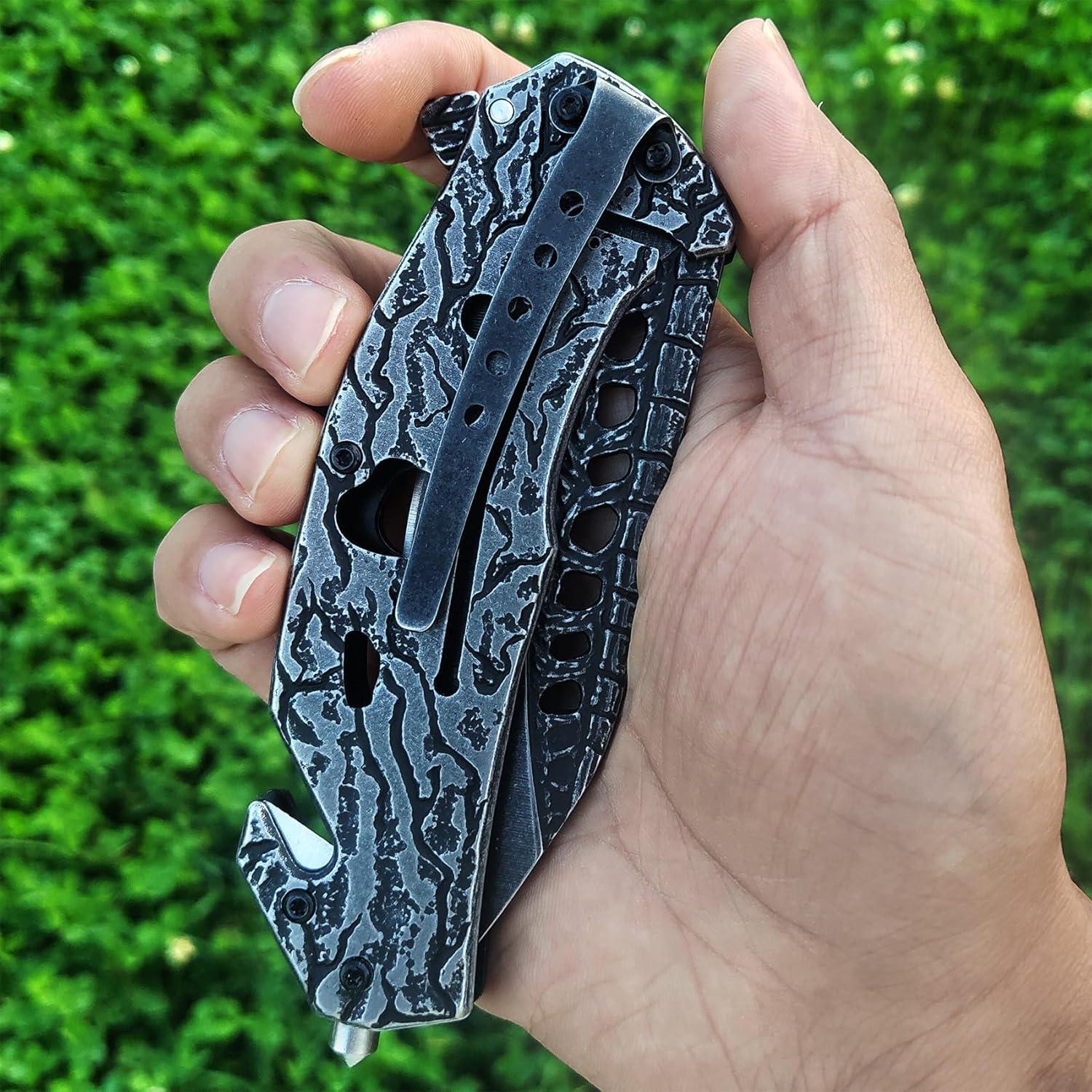 Cuchillo de bolsillo MADSMAUG con calavera 20.8 cm EDC