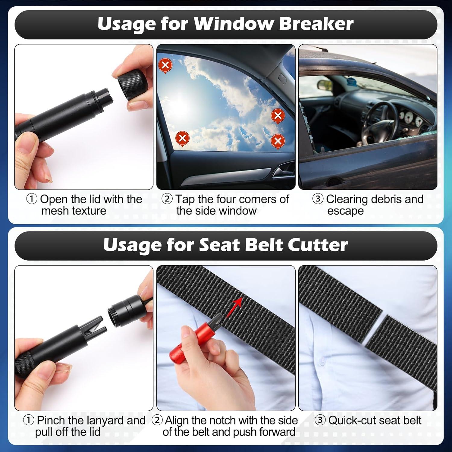 4 Herramientas de Escape Zhaoyao: Rompedor de Ventanas y Cortador de Cinturón