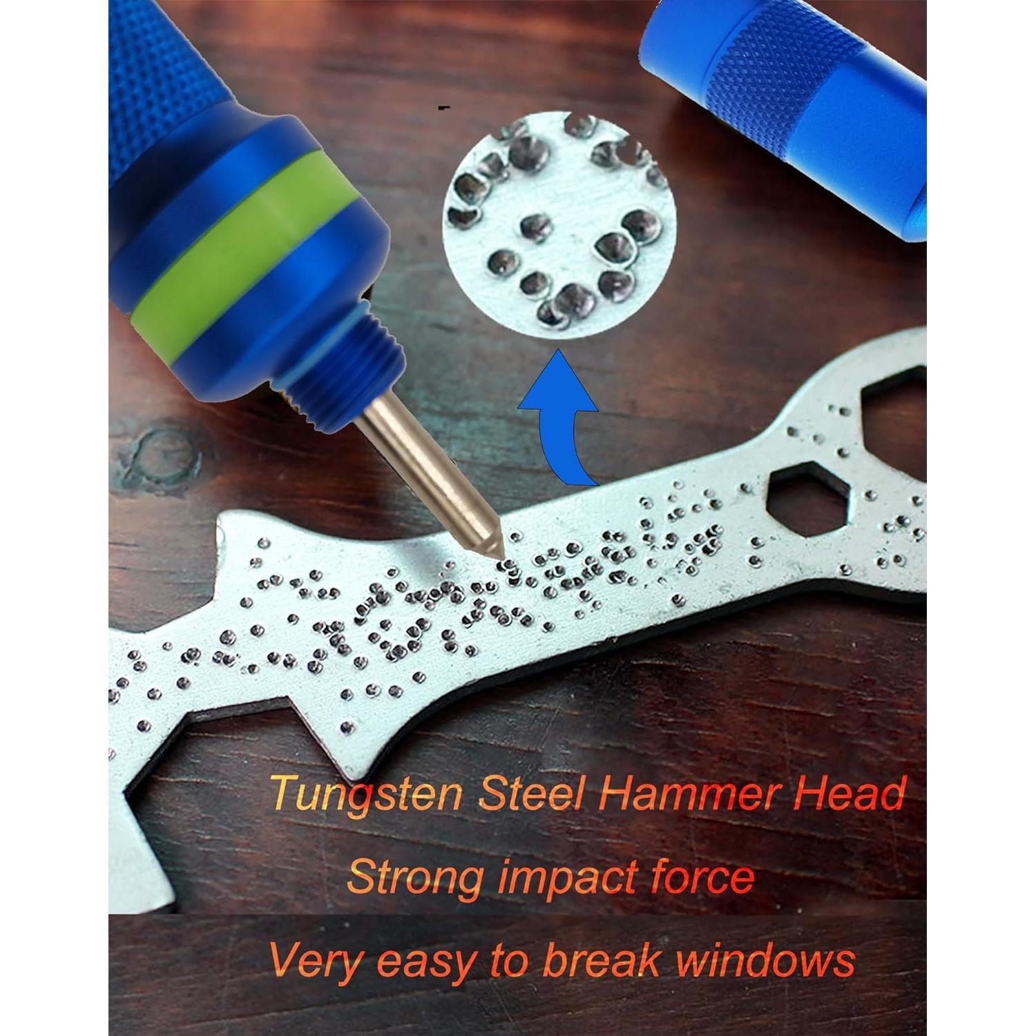 Cortador de Cinturón de Seguridad y Rompeventanas Autgekr Azul