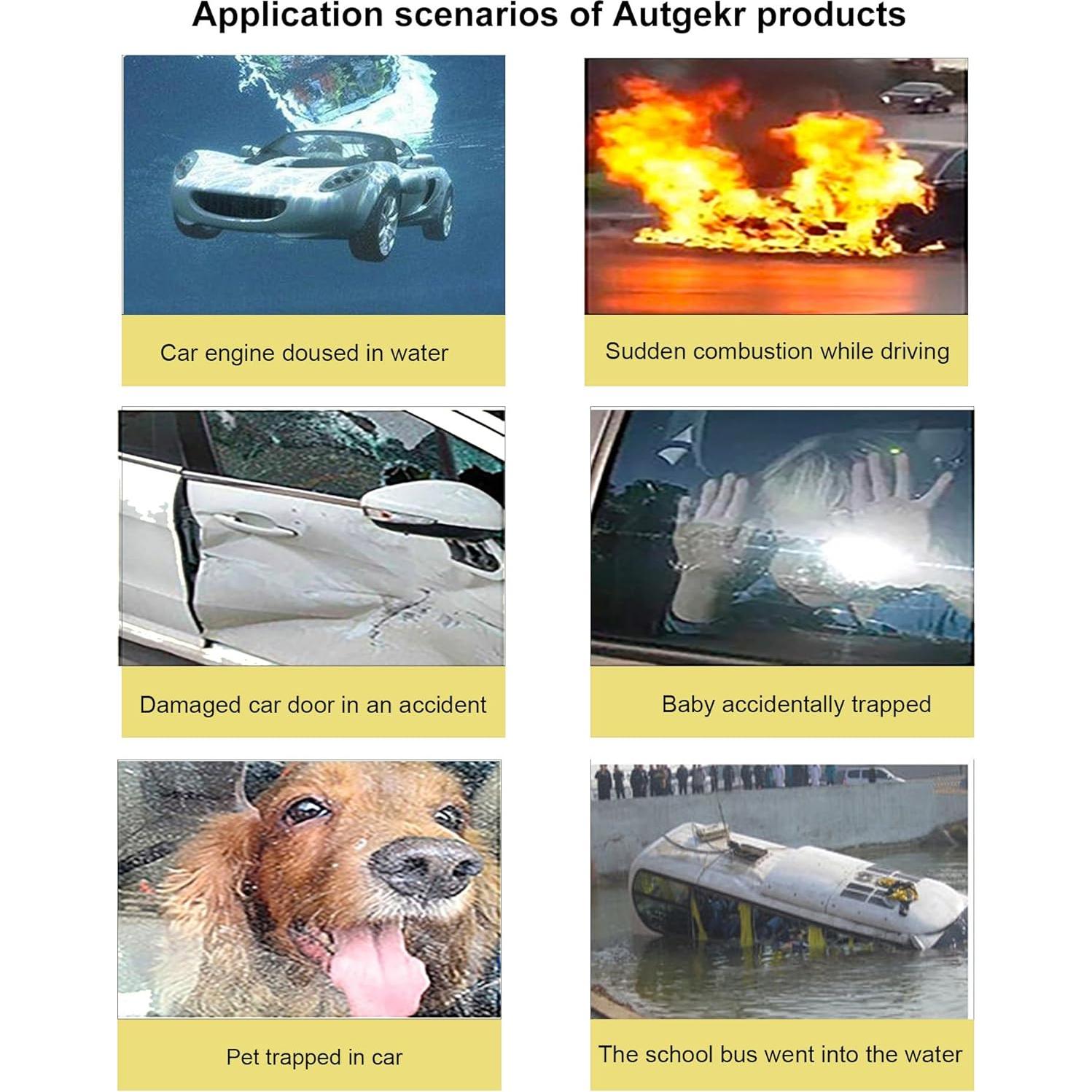 Cortador de Cinturón de Seguridad y Rompeventanas Autgekr Azul