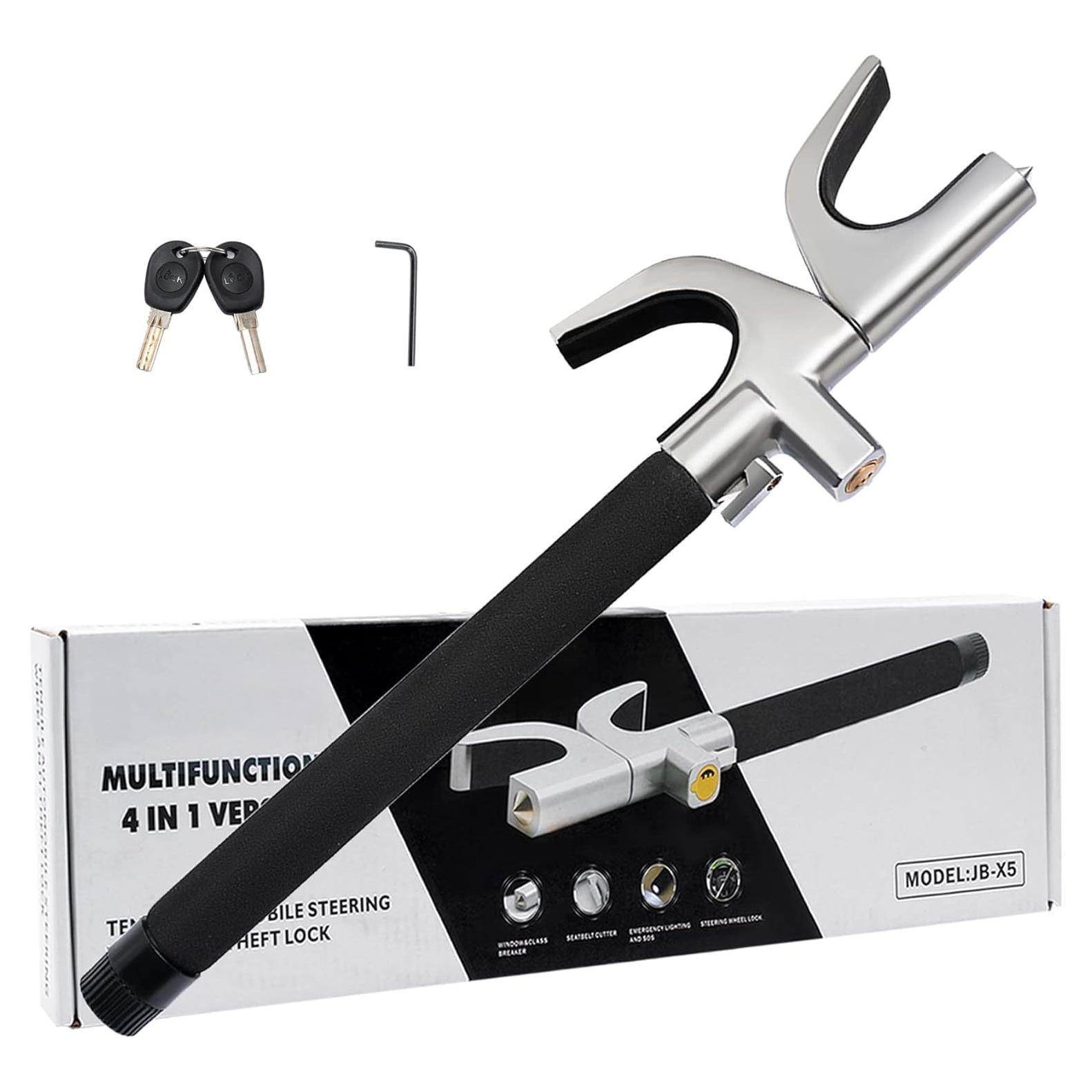 Bloqueo de Volante Antirrobo KNFRXO 4-en-1 con Linterna LED