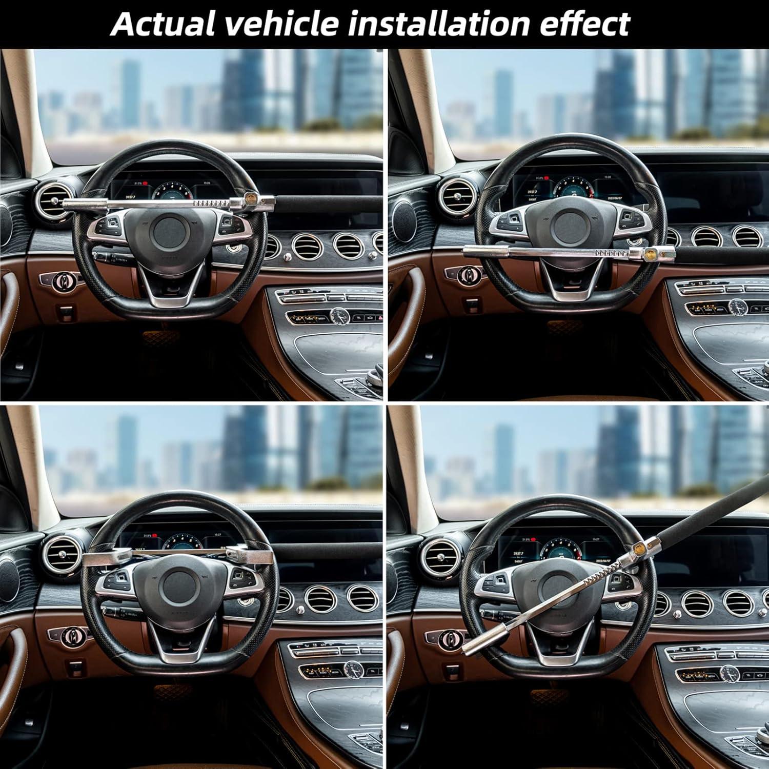 Bloqueo de Volante Antirrobo KNFRXO 4-en-1 con Linterna LED