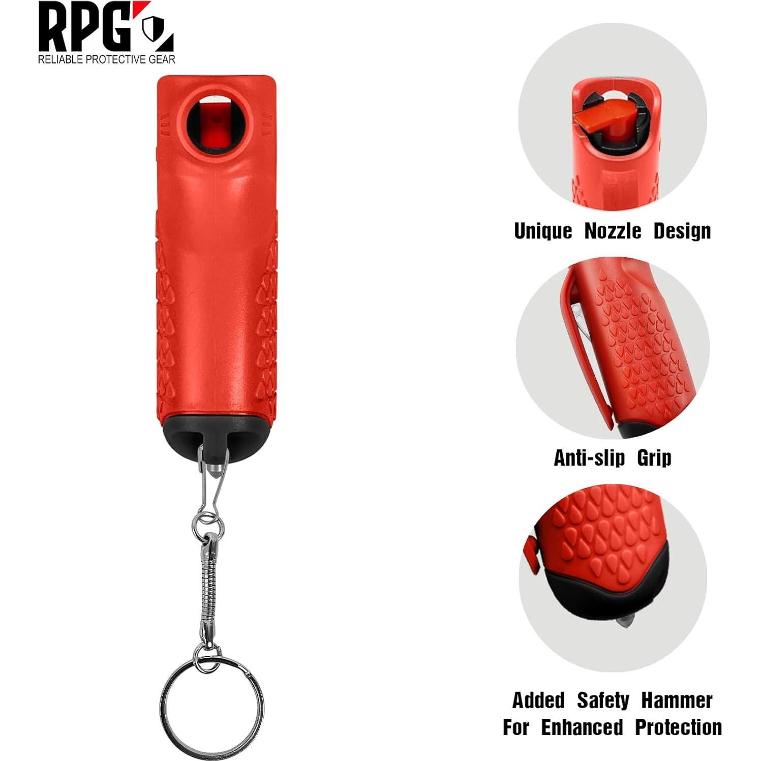 Spray de pimienta de autodefensa 3-en-1 RPG con cortador