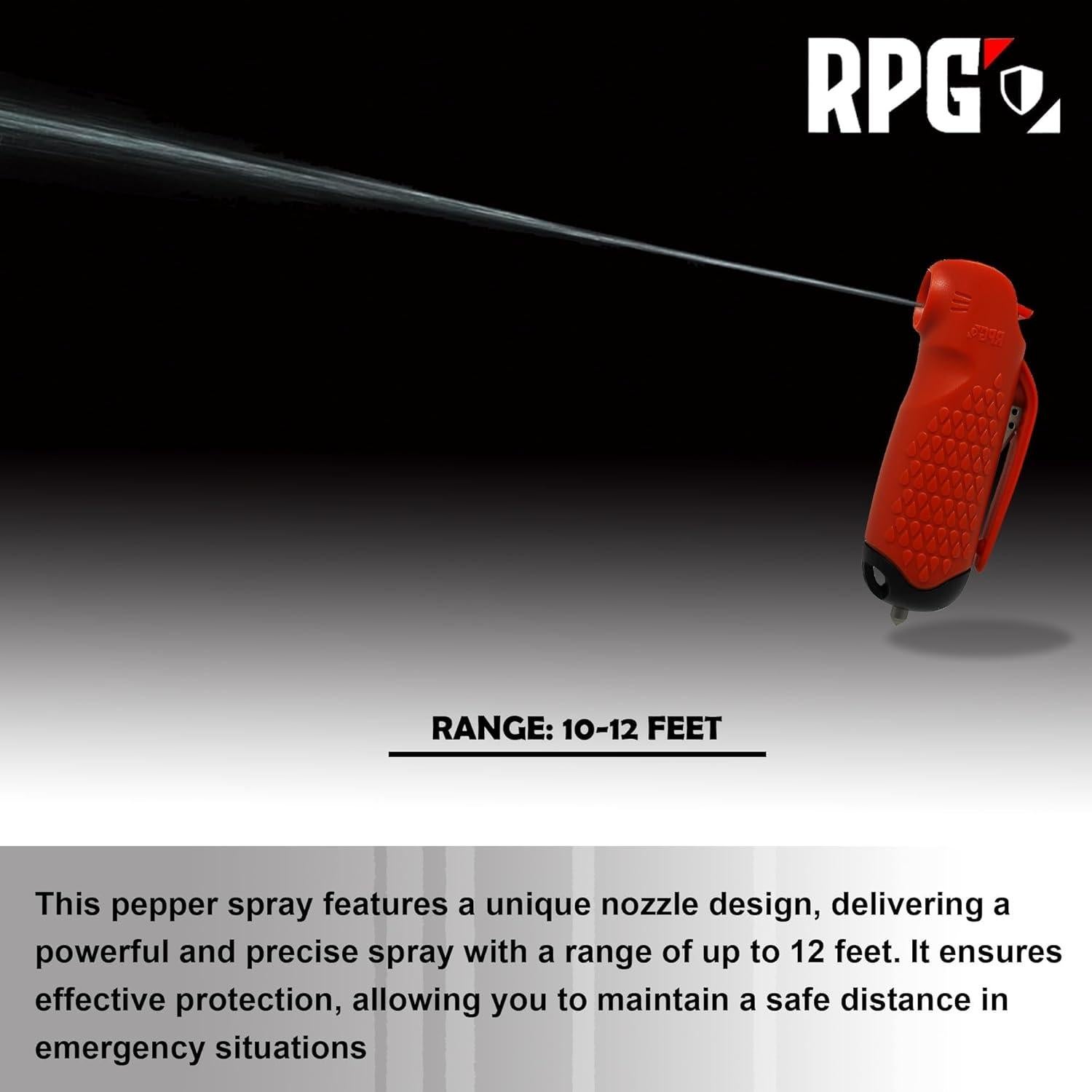 Spray de pimienta de autodefensa 3-en-1 RPG con cortador