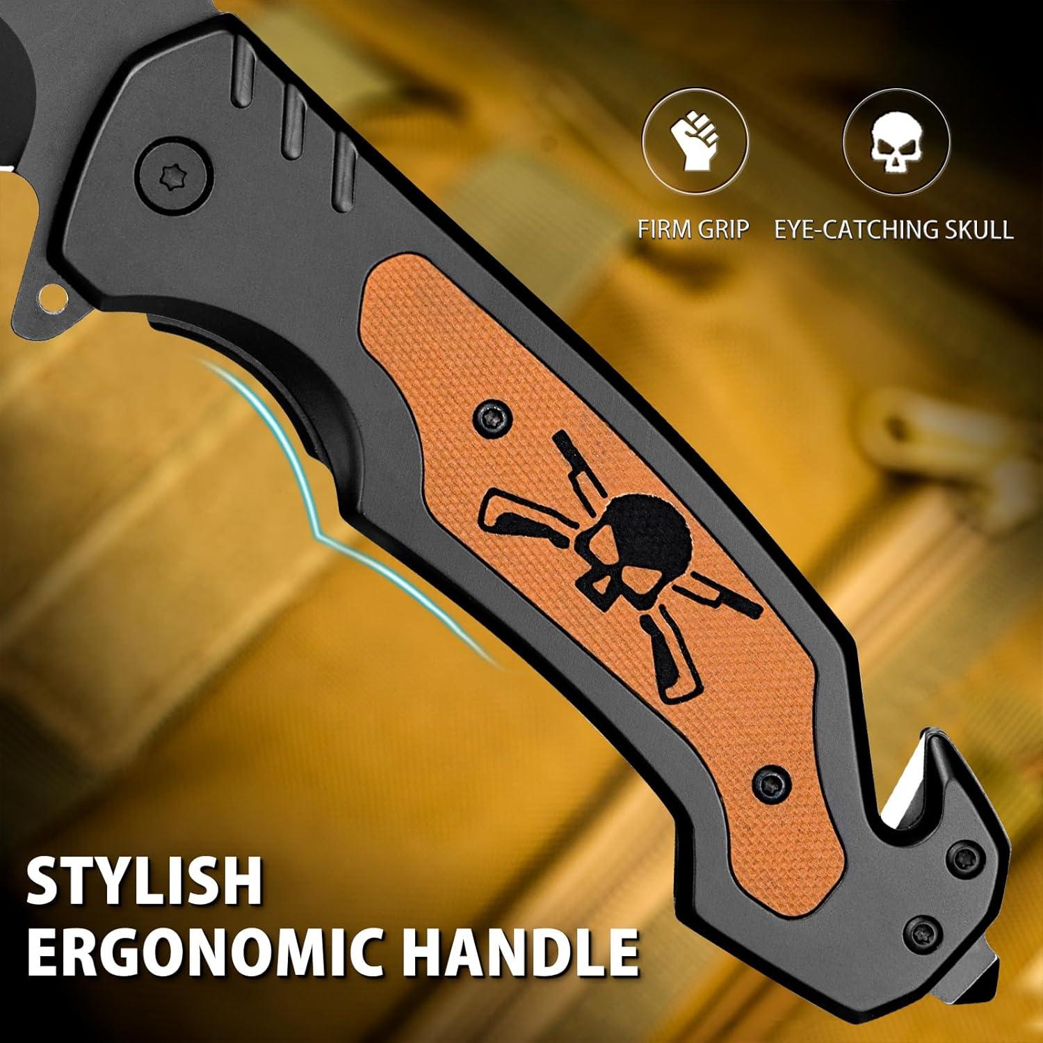 Navaja Plegable NedFoss NF18, Cuchillo 3 en 1 para Camping