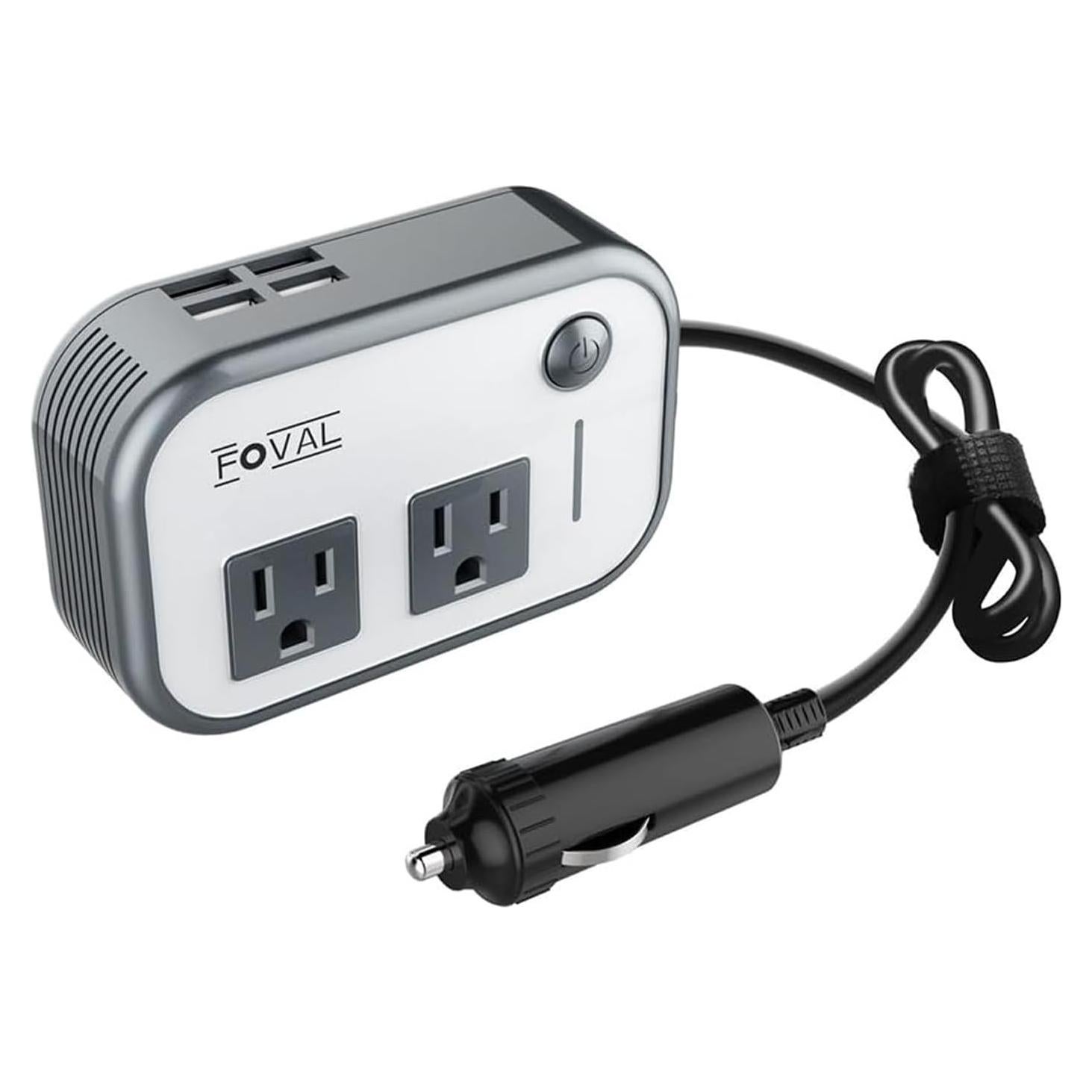 Inversor de Potencia FOVAL 200W 12V a 220V con 4 USB
