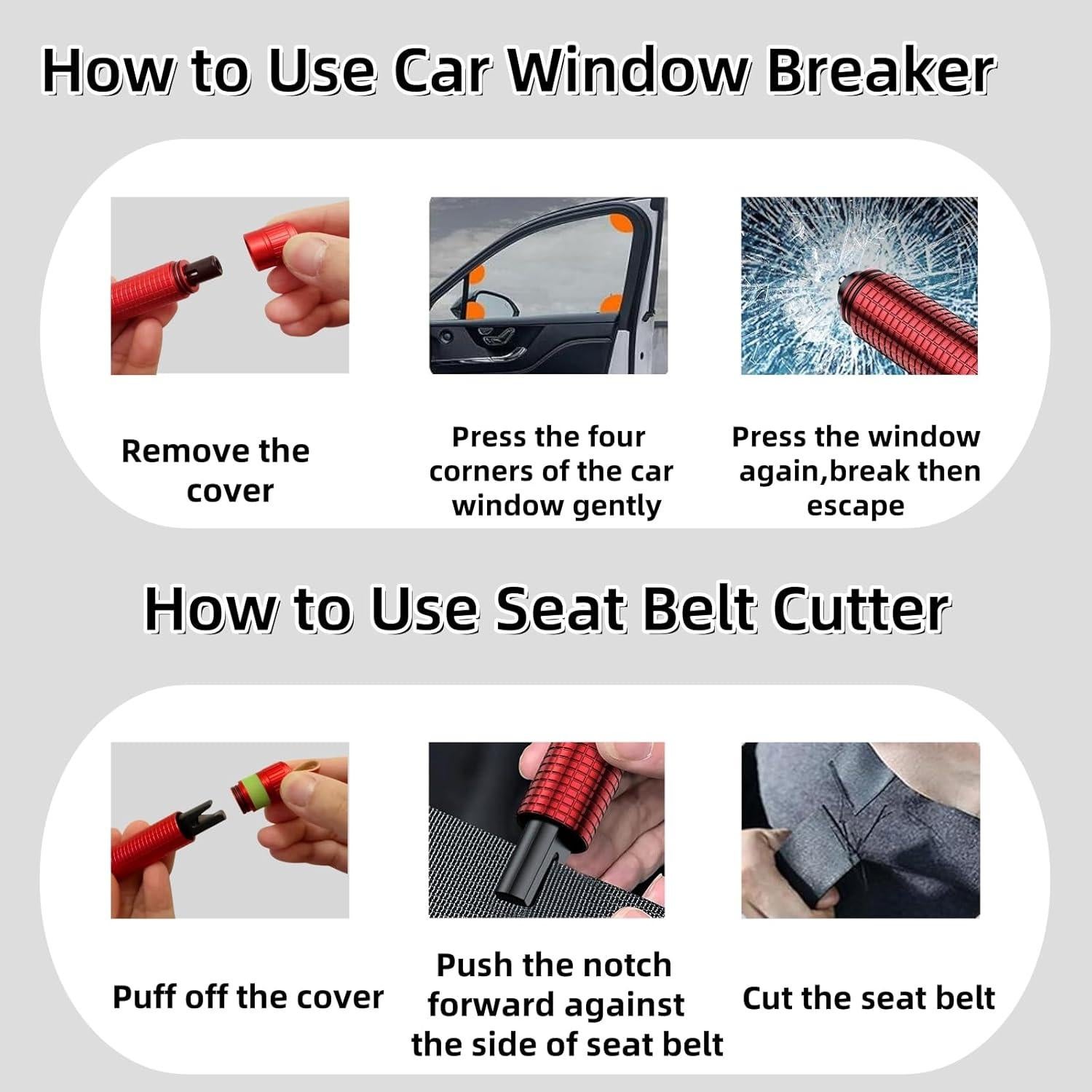 Cortador de Cinturón y Rompeventanas Seoulish AEL2501 2 en 1