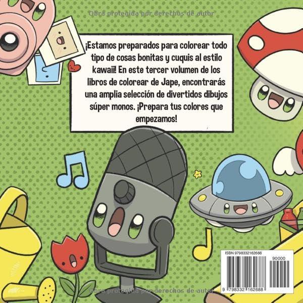 Libro de colorear kawaii: Cosas kawaii. Para niños a partir de 1 año (libro de colorear kawaii Muy Kawaii) (Spanish Edition)