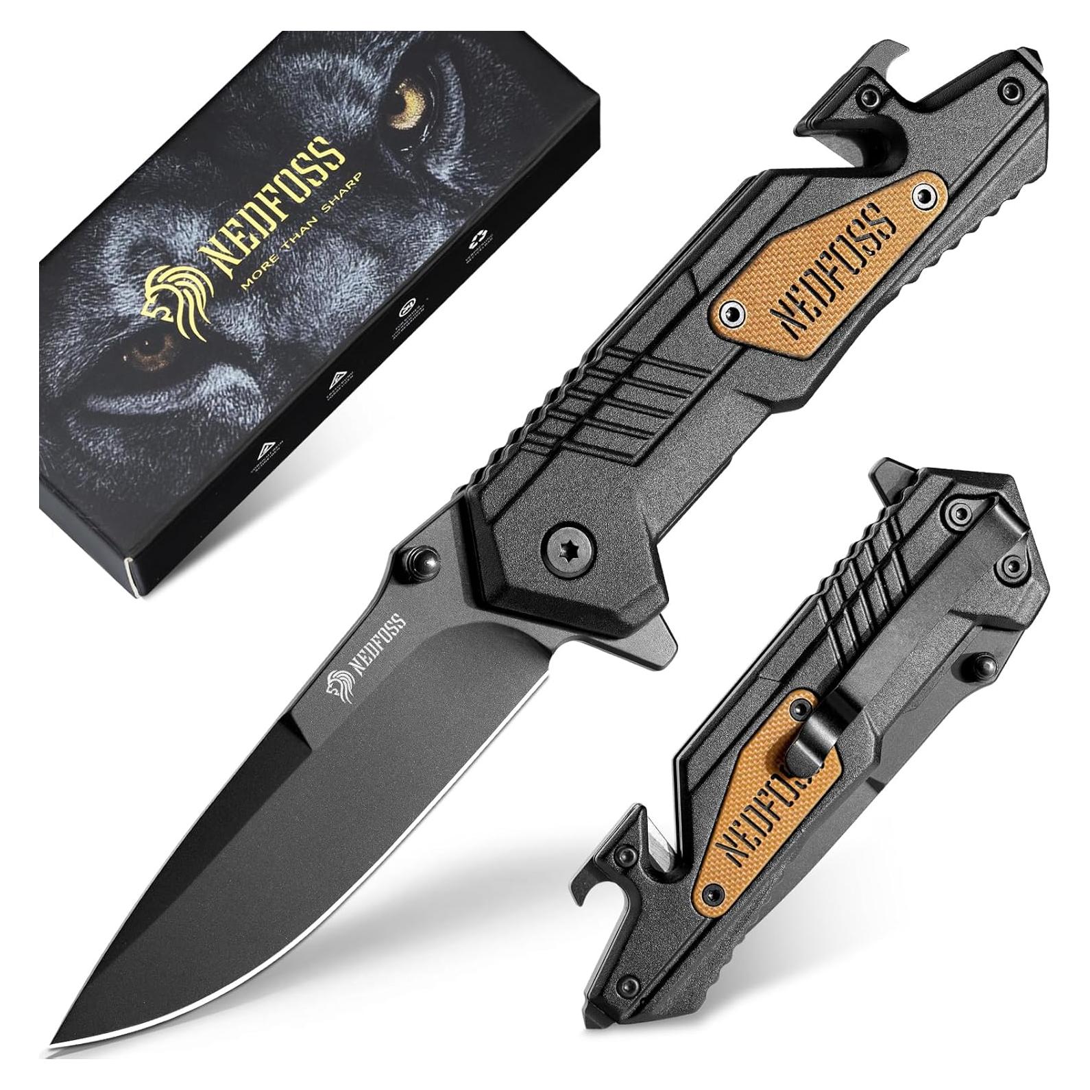 Cuchillo Plegable NedFoss AK10-G10, 4 en 1, 19.8 cm