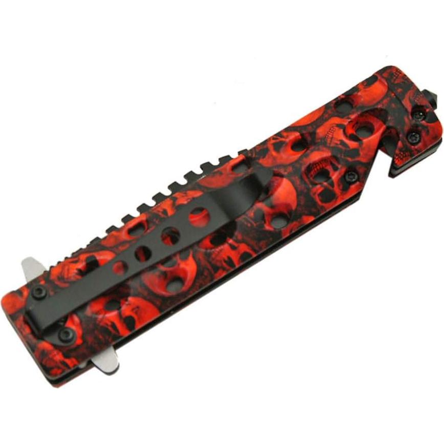 Cuchillo Plegable Táctico SZCO Calavera 21.6 cm Acero Inoxidable
