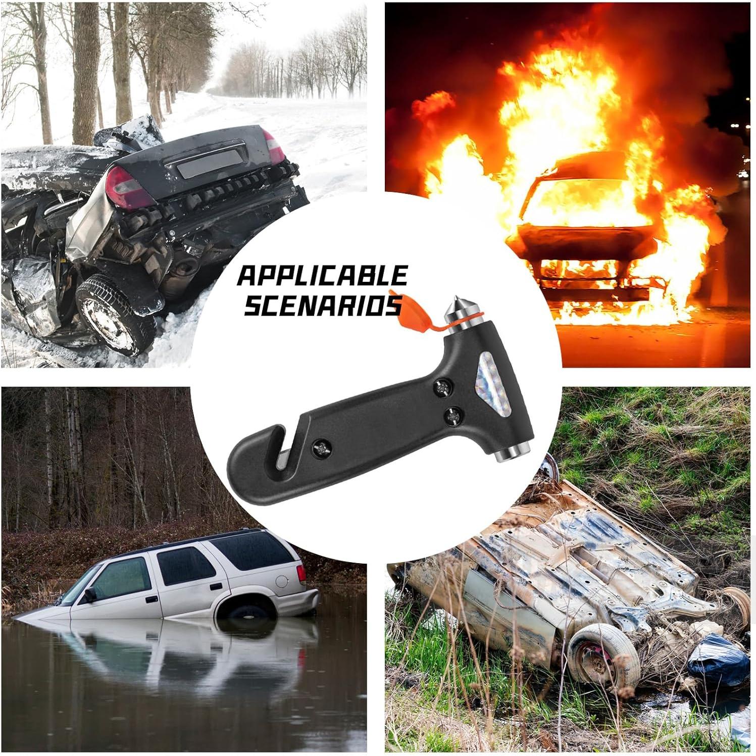 Herramienta de Escape de Emergencia NGHEY 2-en-1 Martillo y Cortador