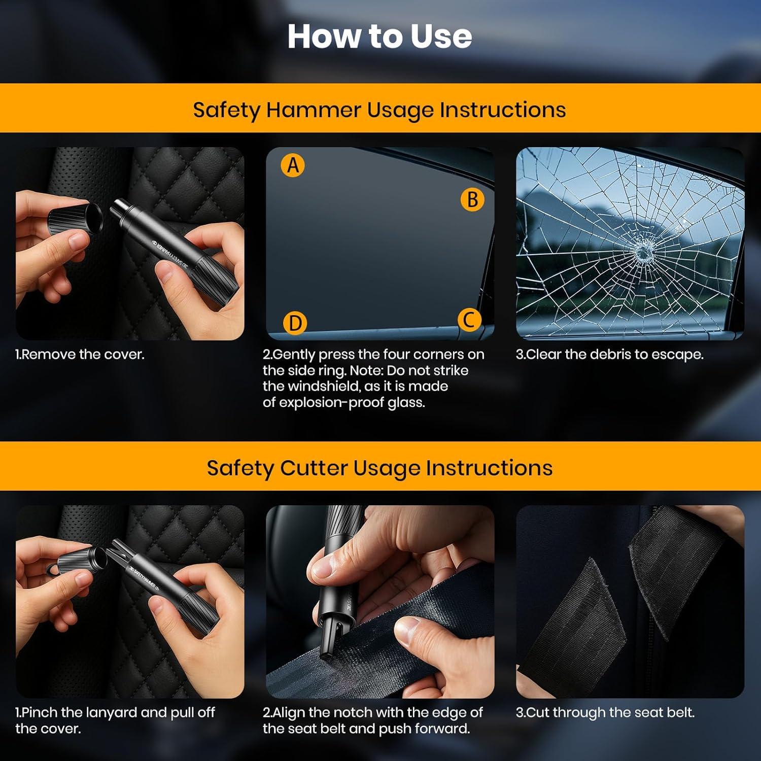 Cortador de Cinturón de Seguridad y Rompeventanas Qayacir AC02