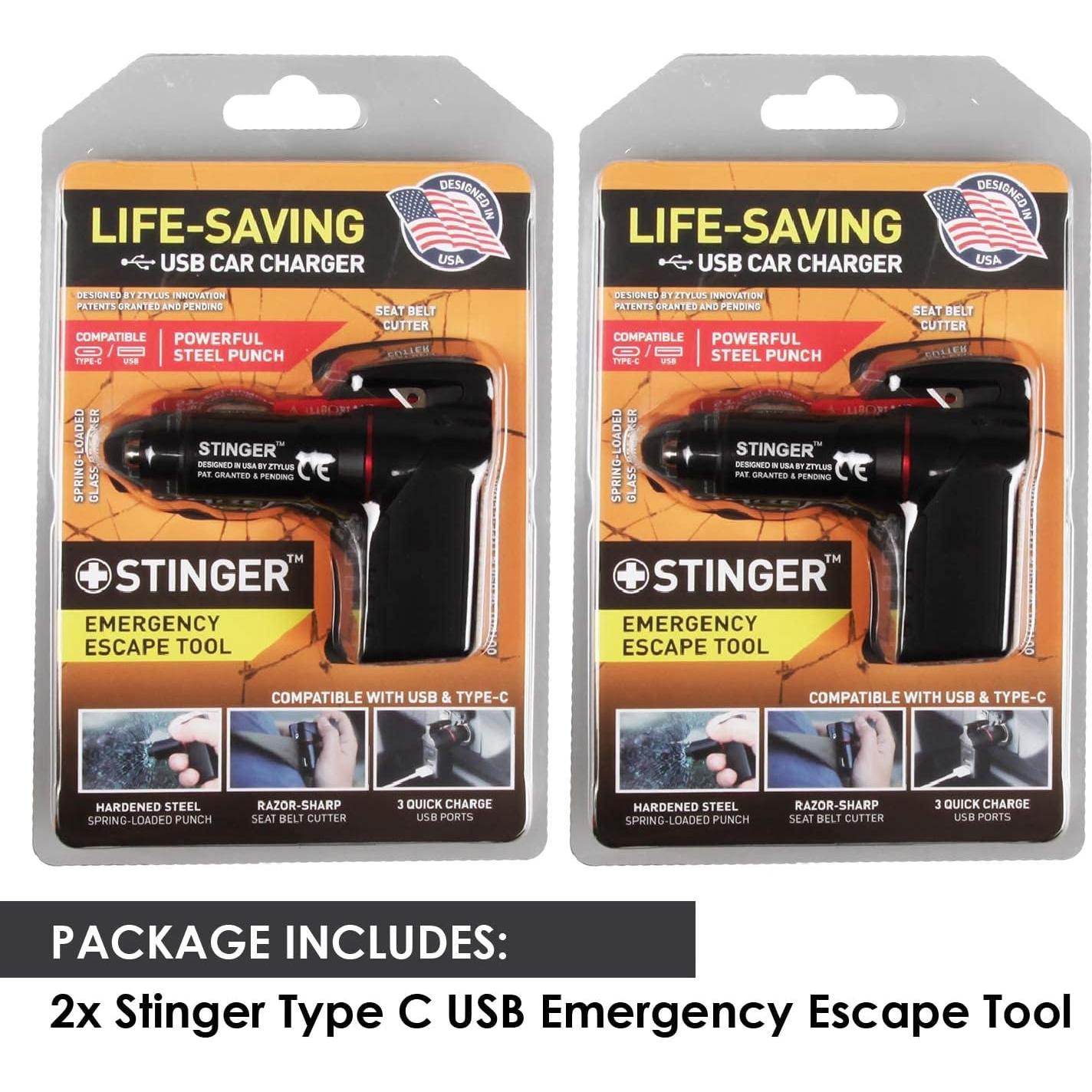 Cargador de coche USB Ztylus Stinger 3.0A + Herramienta de escape