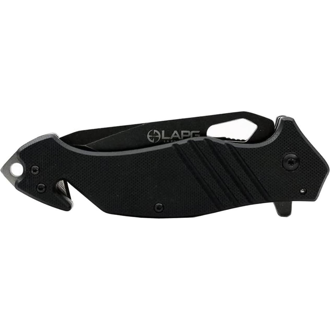 Cuchillo Plegable EDC LA Police Gear Punta Caída Negro 12.7 cm