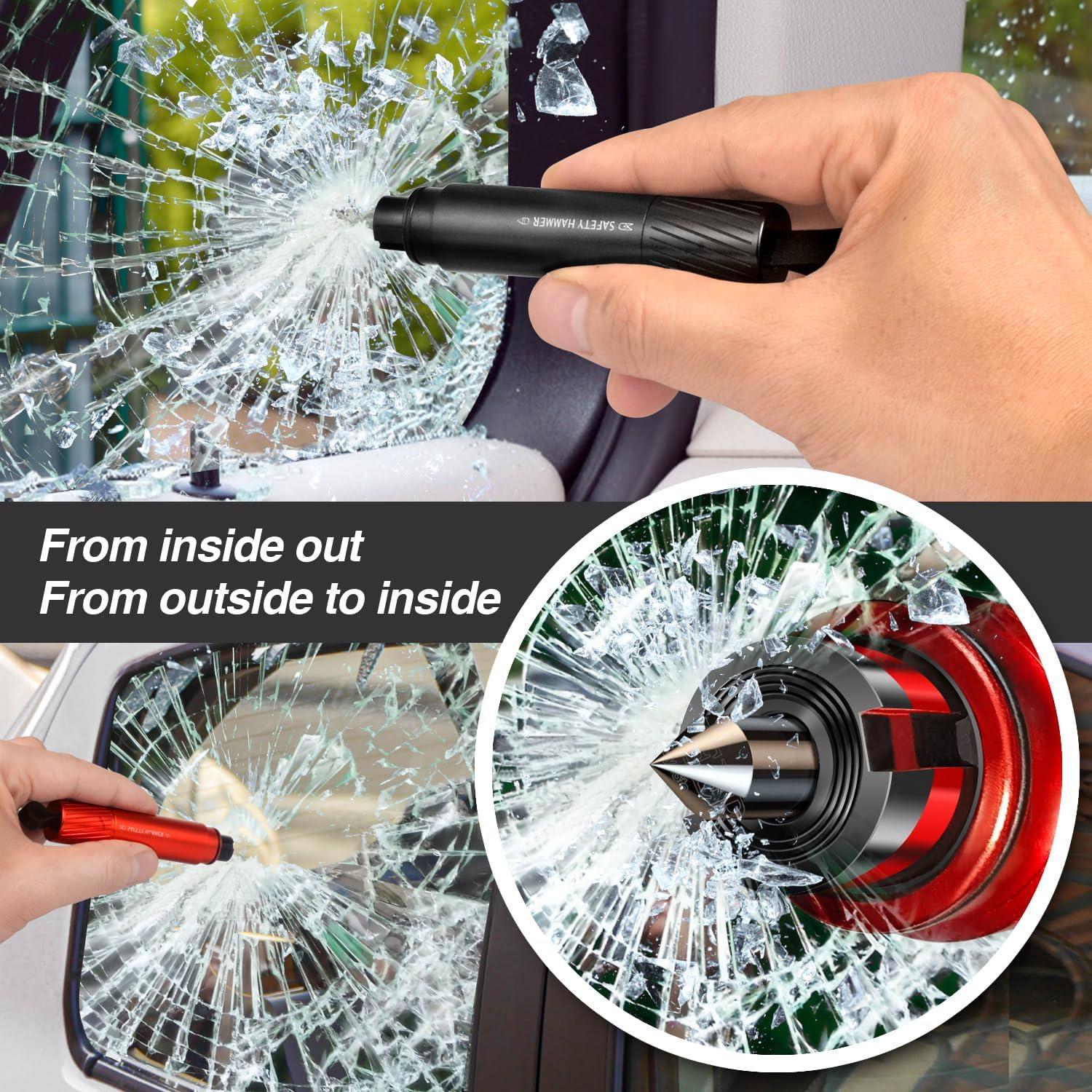 Martillo de Emergencia Aukmak Rompe Vidrios y Cortador de Cinturón