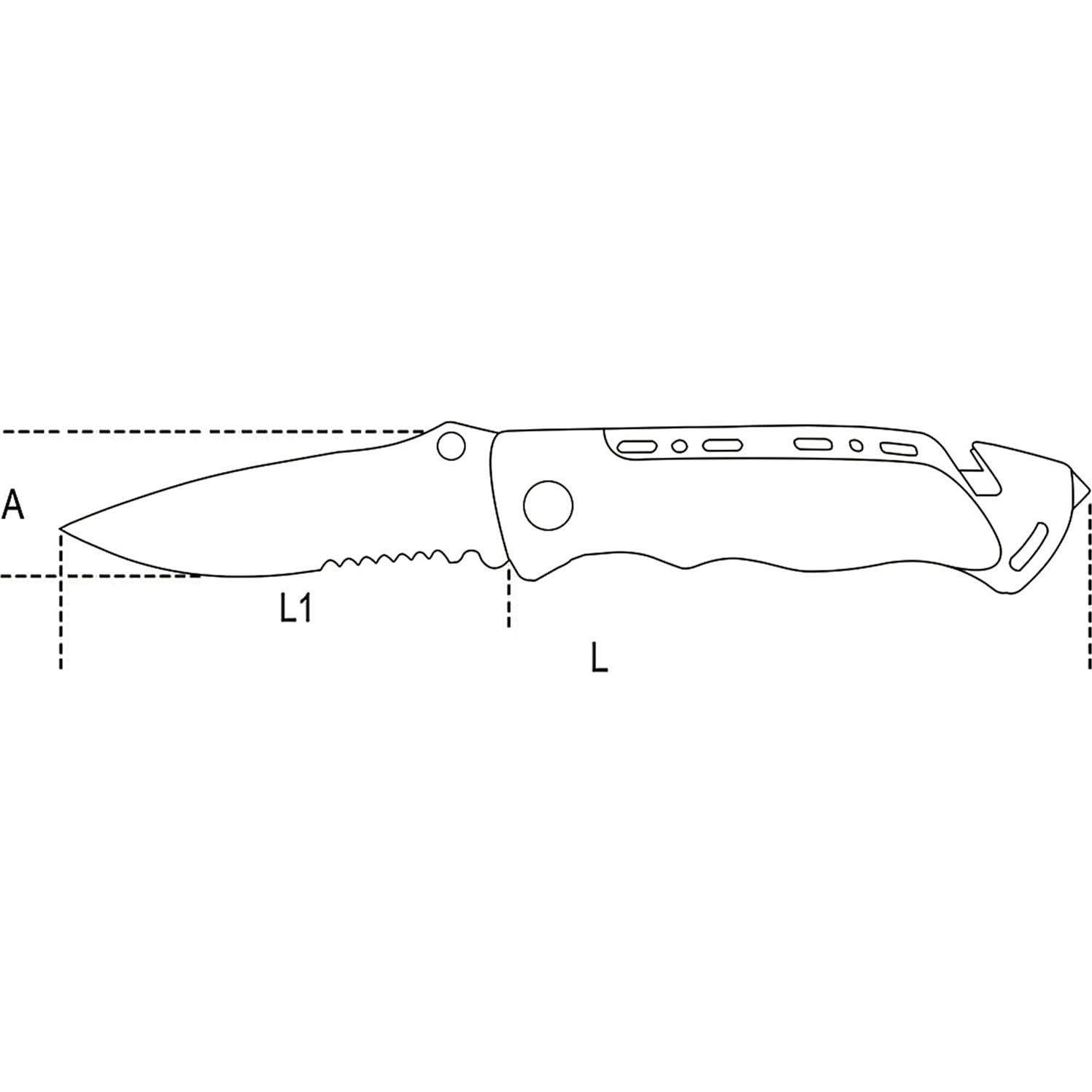 Cuchillo de Seguridad Beta 1778SOS con Martillo y Cortador