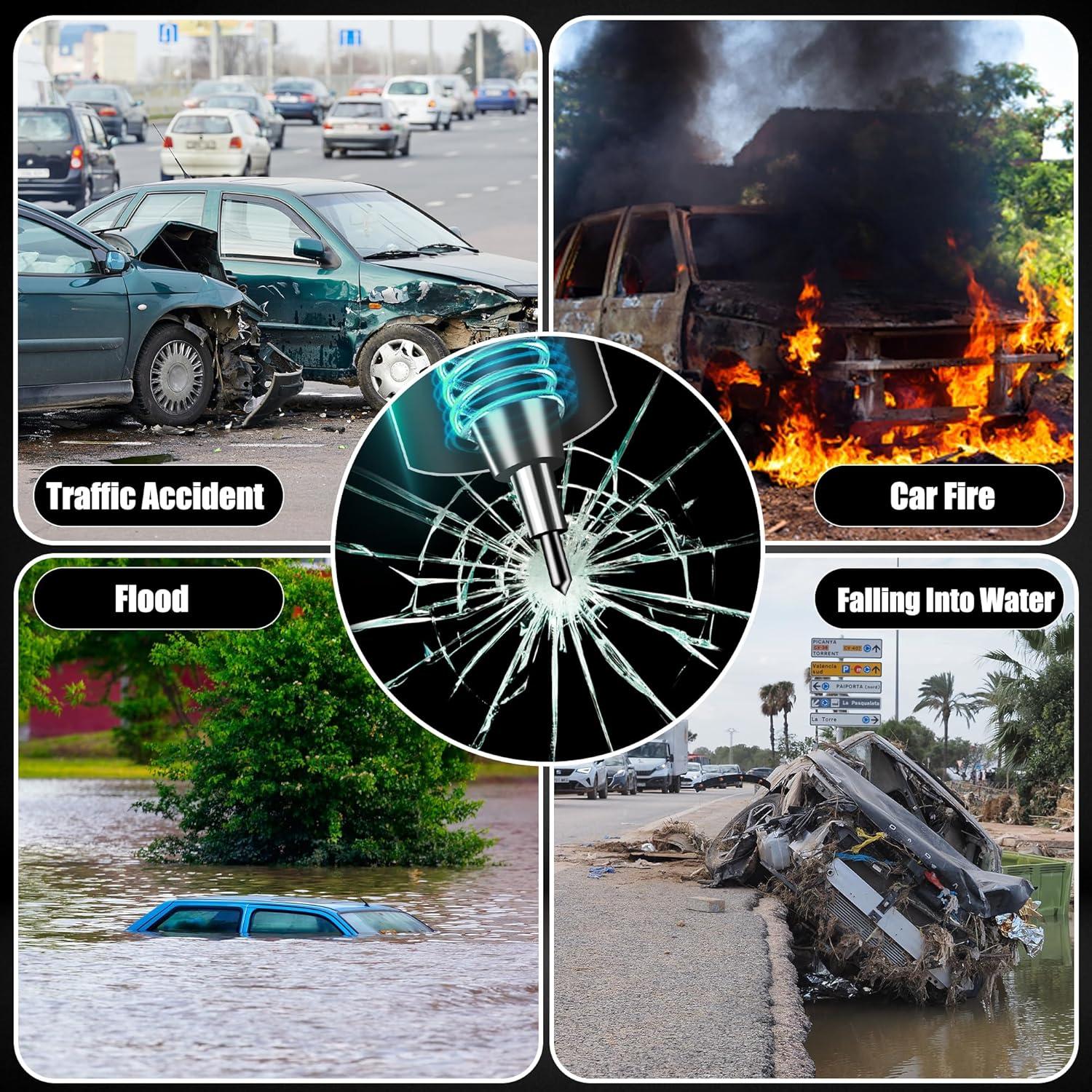 Herramienta de Seguridad Zhaoyao 2-en-1 Rompeventanas y Cortador