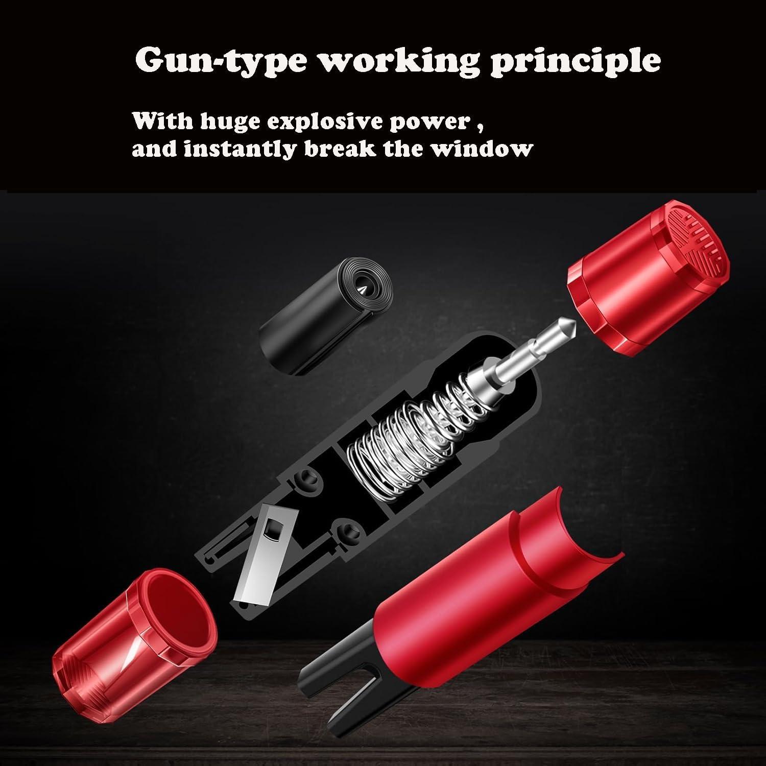 Paquete de 2 Martillos de Seguridad HundRare C003AR Rojo