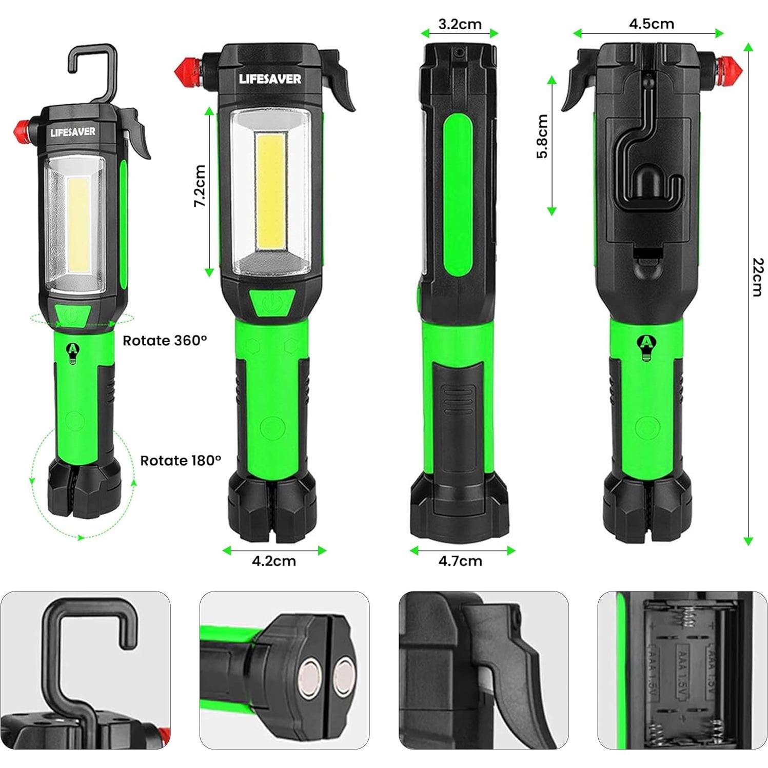 AlltroLite Linterna de Emergencia 9 en 1 para Auto LED