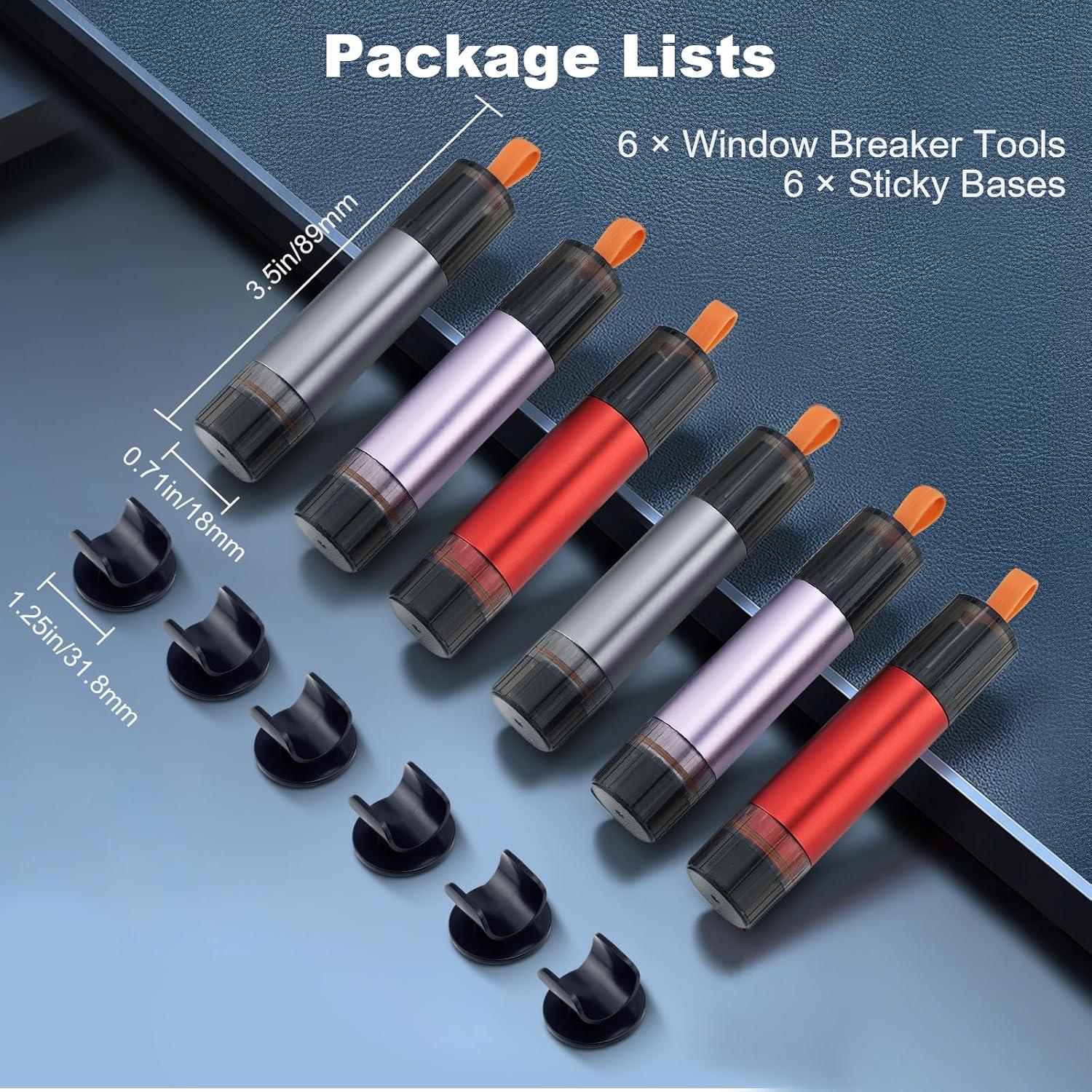PIFOOG 6 Piezas Rompedor de Ventanas y Cortador de Cinturón 2 en 1