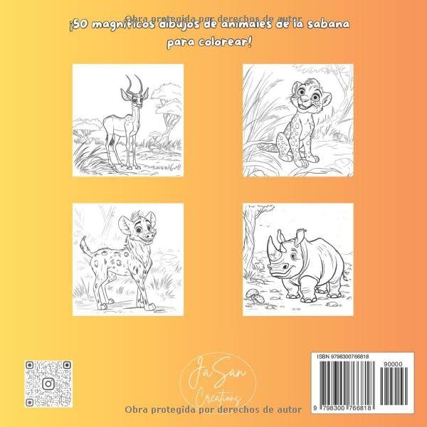 Libro para Colorear Animales de la Sabana: Libro para Colorear Animales de la Sabana - Libro de Colorear Animales Salvajes - Libro de Colorear ... Niños a Partir de 5 Años (Spanish Edition)