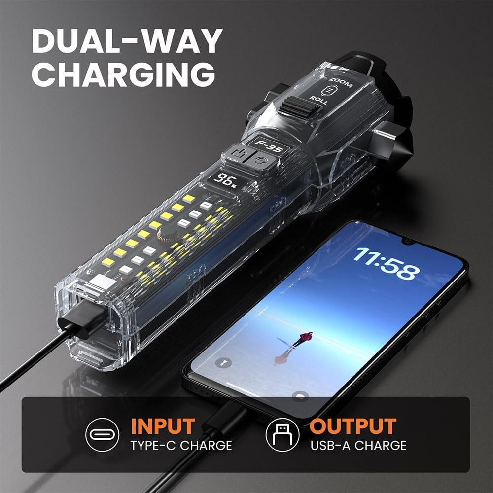 Linterna de Emergencia Multifuncional YeMao F35 con Cortador y Rompedor