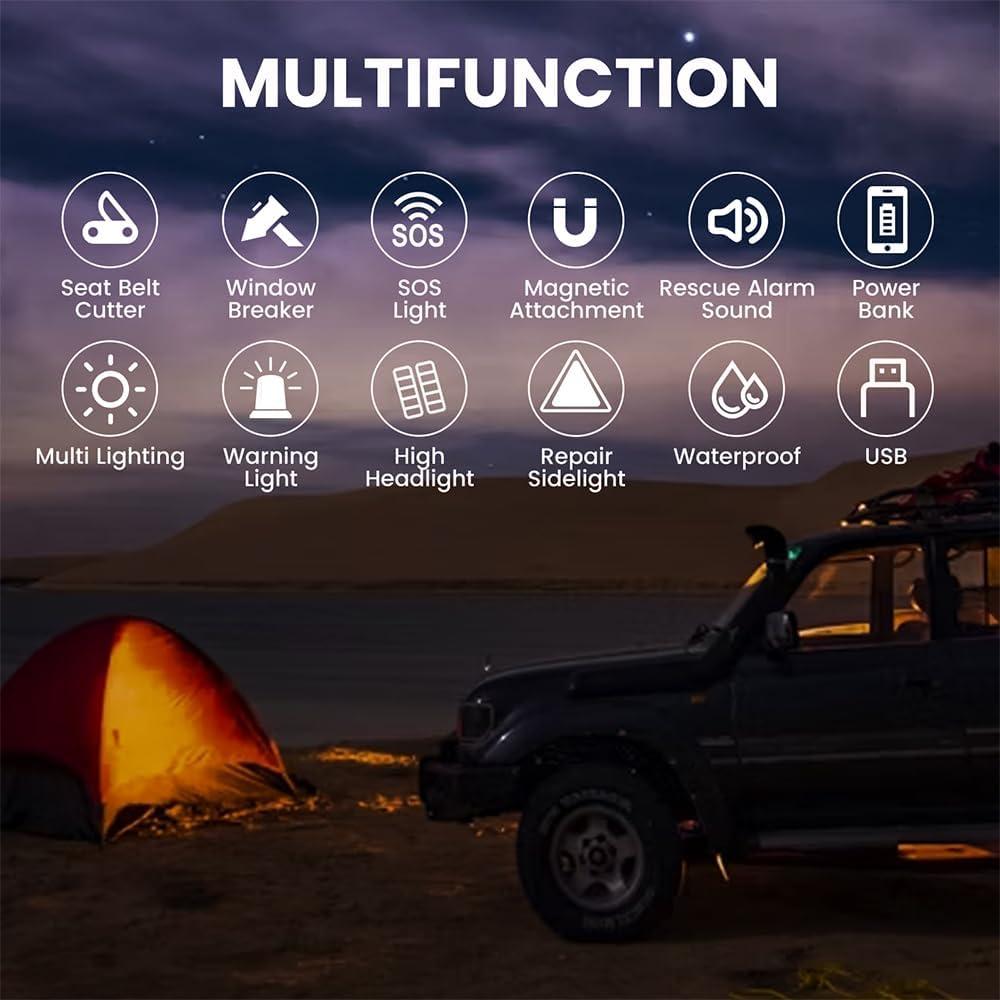 Linterna de Emergencia Multifuncional YeMao F35 con Cortador y Rompedor