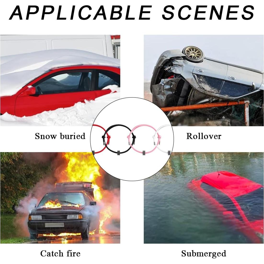 Rompeventanas de Coche en Pulsera Wevdn - Negro, Escape Rápido