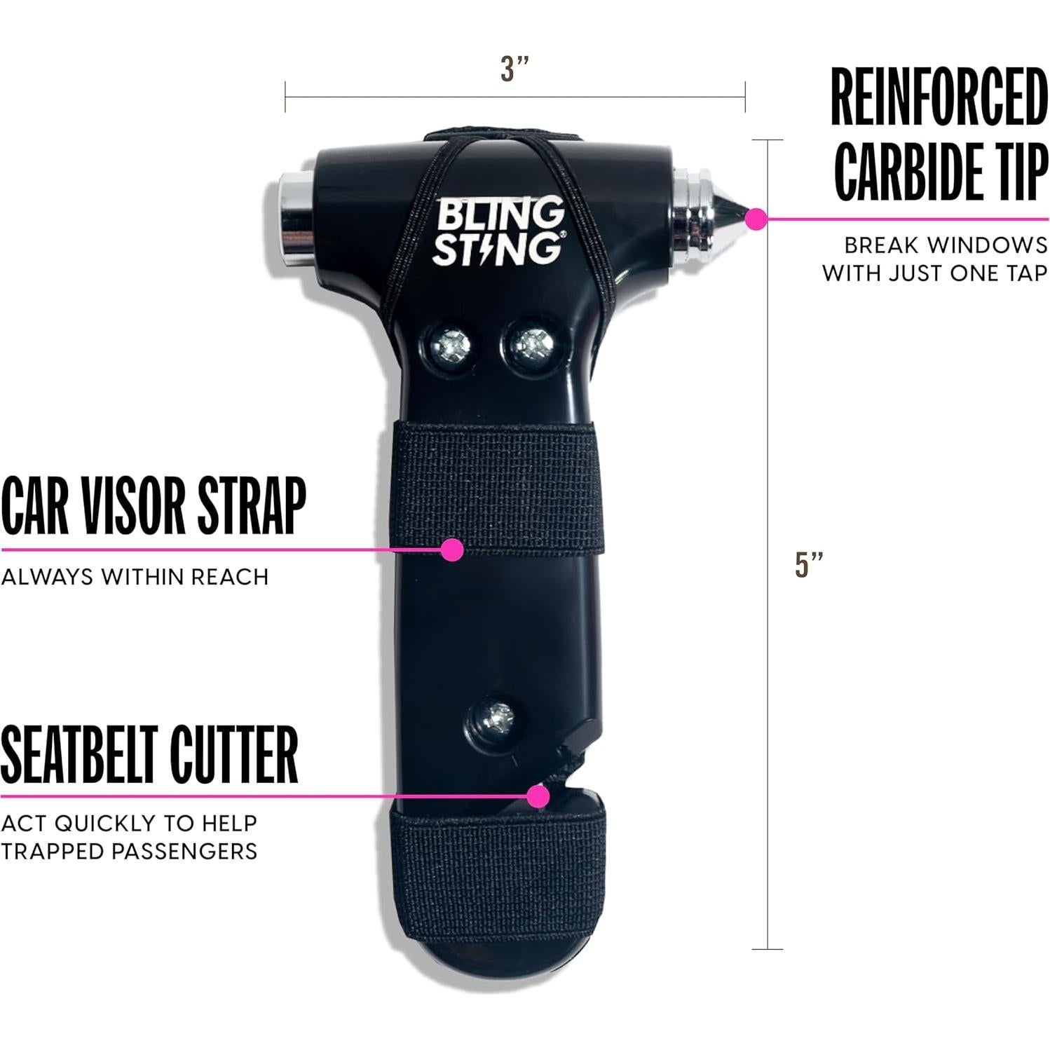 BLINGSTING Alarma de Seguridad Personal 125 dB y Herramienta de Escape