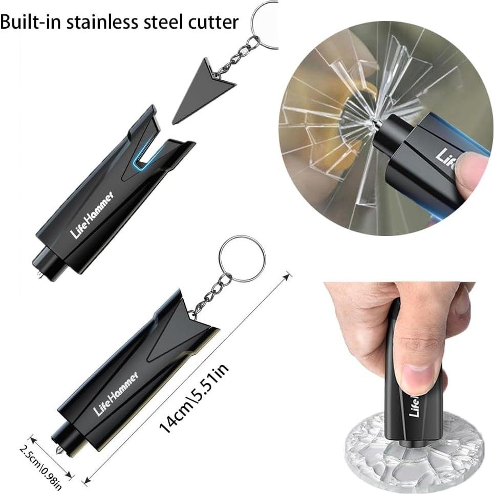 3 Pcs Rompedor de Ventana de Emergencia BOSOIRSOU 2-en-1